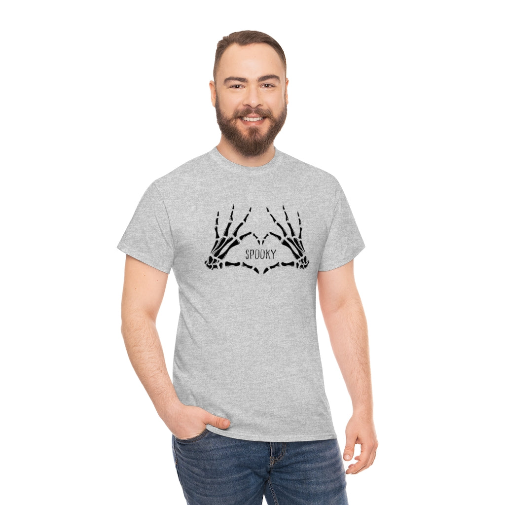 Spooky Skeleton Heart Hands Cotton T-shirt