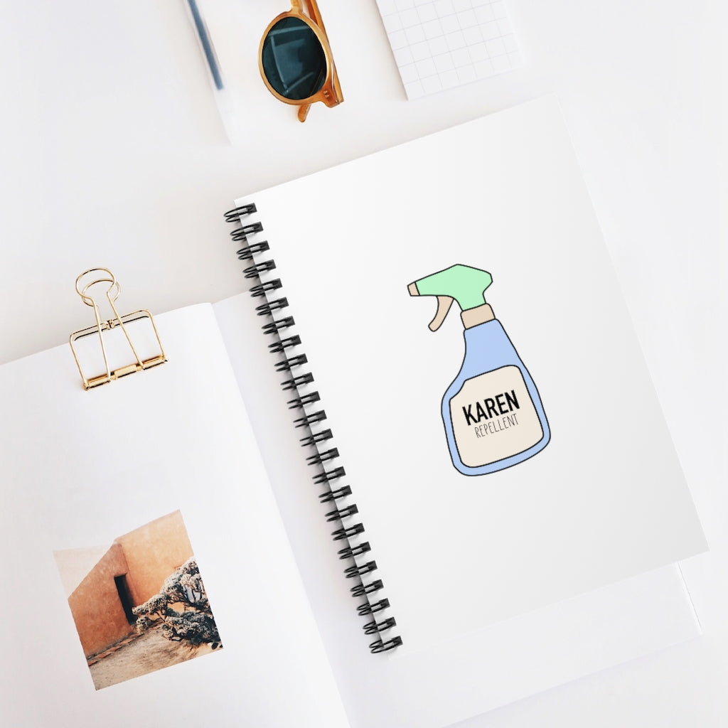 Keep those Karen's away with this funny Karen repellent notebook. Avoid being cancelled while coming up with content ideas in this journal. This journal has 118 ruled line single pages for you to fill up!