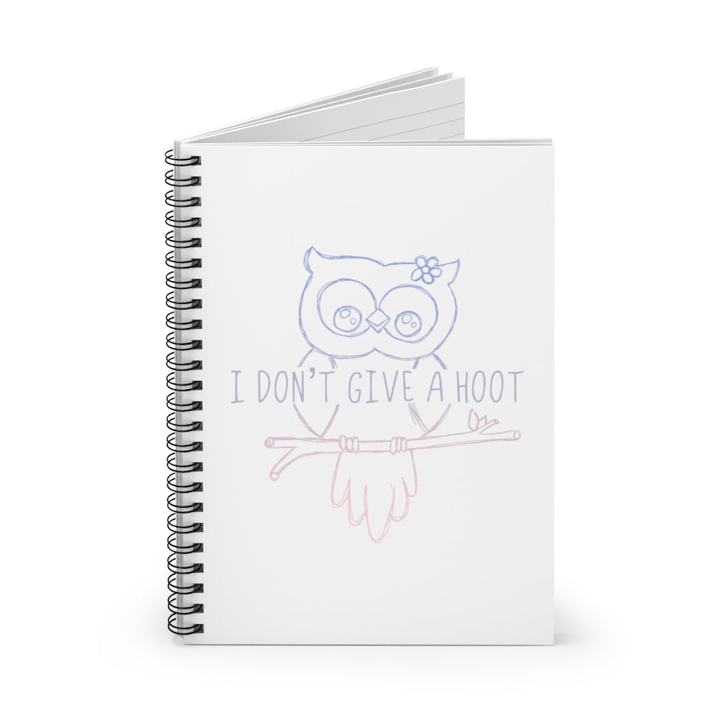 I Don't Give a Hoot! This funny notebook is a great way to show your personal sense of humor and your love for cute owls! Also makes a perfect gift for that punny friend in your life! This journal has 118 ruled line single pages for you to fill up!