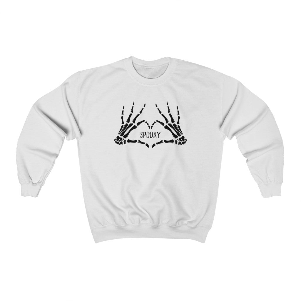 Spooky Skeleton Heart Hands Crewneck Sweatshirt
