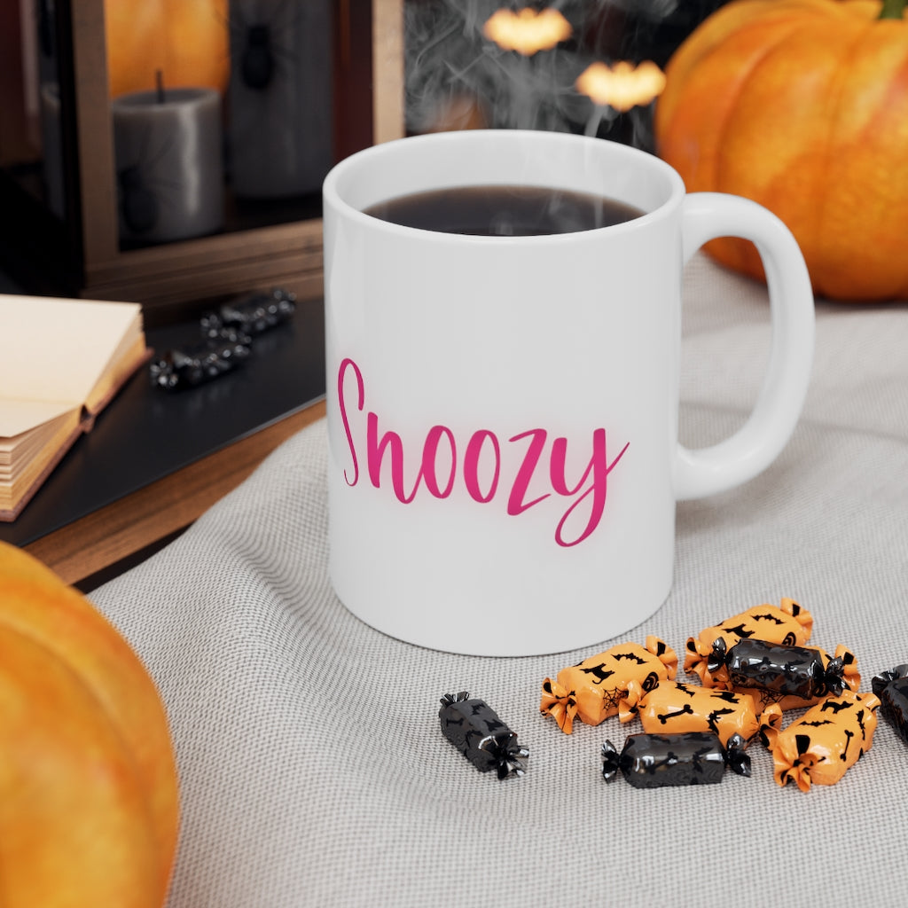 Boozy and Snoozy! Sleepy but still need a drink? This ceramic mug is perfect for brunch with the girls or a great gift for your boozy friends. After a long nigth out partying you fill this mug with coffee to make your way through the day. This mug is 11 oz, lead and BPA free, and microwave and dishwasher safe!