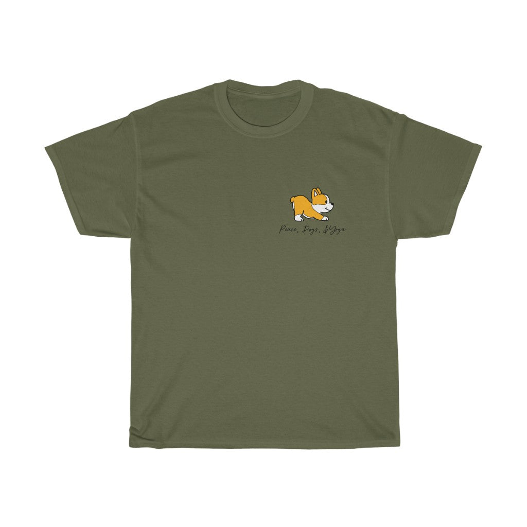 Peace, Dogs, and Yoga... the only things that matter! This cotton t-shirt is perfect for those walks to the yoga studio, or even for that daily stretch at home with your pup! Great gift for the dog and yoga lovers in your life. Namaste!