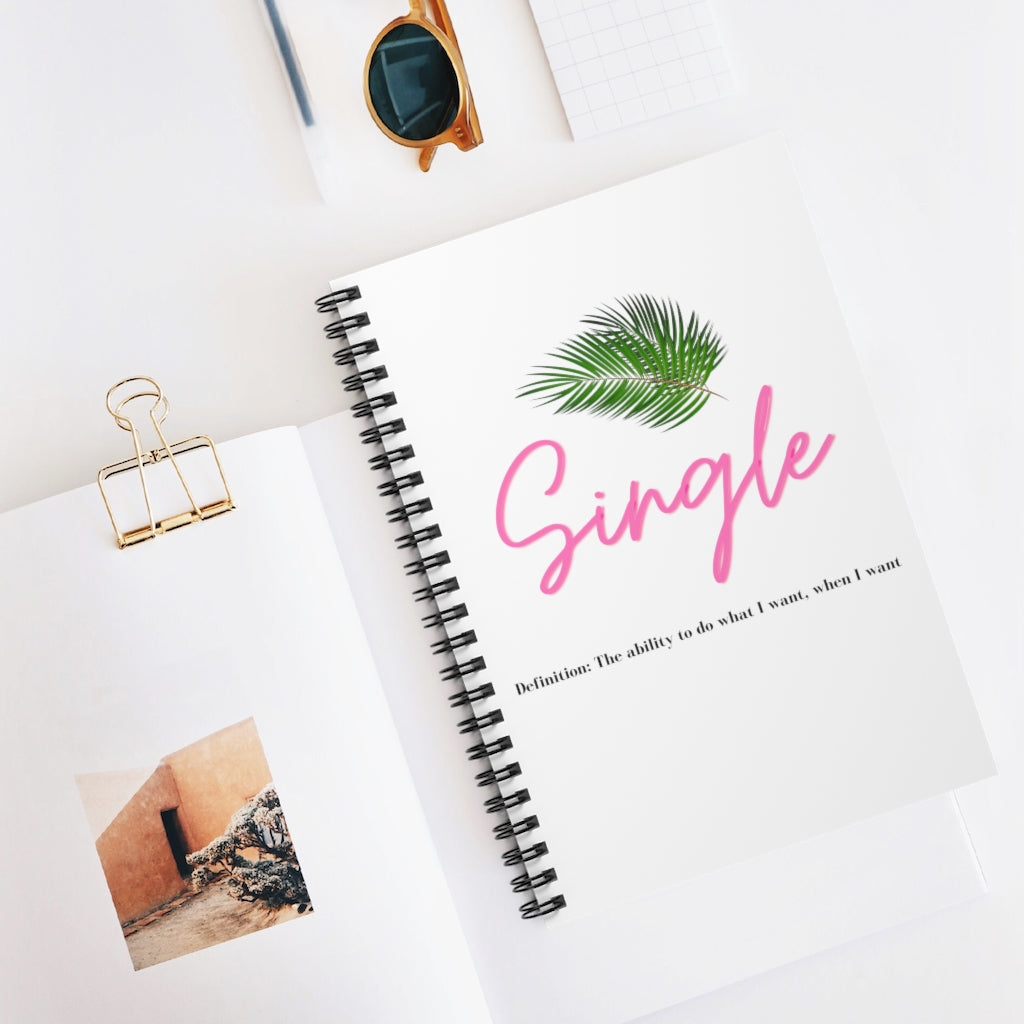 One of the best parts of being single is doing what you want, when you want. This trendy notebook features a palm leaf and the perfect definition of single. Giving off all the Beverly Hills vibes, you will get all the compliments left and right, and hey, you might get a few dates out of it too (wink, wink!) This journal has 118 ruled line single pages for you to fill up!