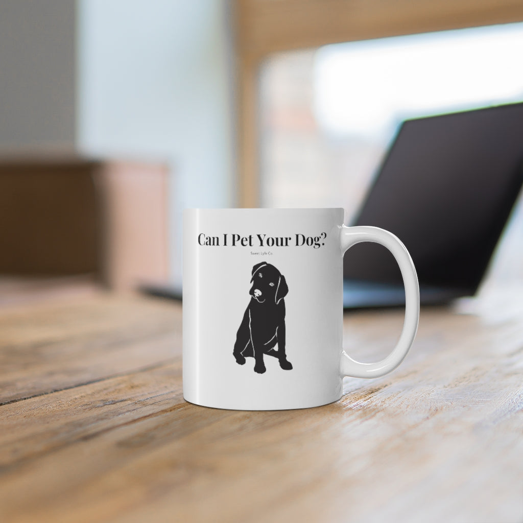 Every time you walk past a dog, your first thought is always “Can I Pet Your Dog?” This funny dog ceramic mug is perfect for all occasions. So next time you walk past a cute pup, you won’t even have to say a word. This mug is 11 oz, lead and BPA free, and microwave and dishwasher safe!