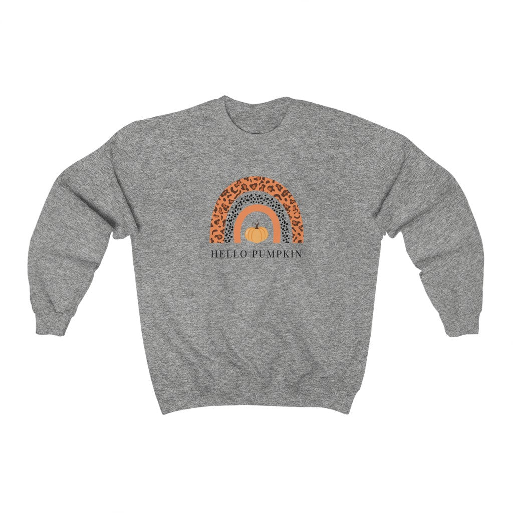 Hello Pumpkin Rainbow Crewneck Sweatshirt