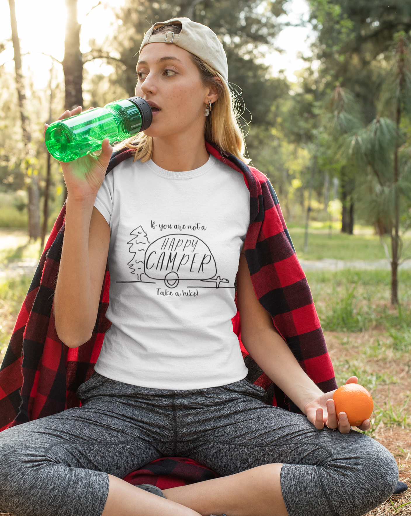 If you are not a HAPPY CAMPER, take a hike! This cotton t-shirt is perfect for your camping and hiking adventures. Stay cool out on the trail while showing off your sense of humor with this funny crew. Also makes a great gift for that outdoorsy friend in your life.