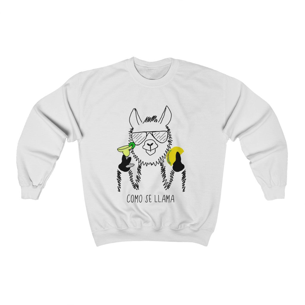 Coming Se Llama?! This funny crewneck sweatshirt puts a fun and festive twist on the original Spanish saying. Show off your sense of humor and love for llamas with this funny sweatshirt. This llama rocking his taco, margarita, and cool sunglasses are the perfect gift for your Cinco de Mayo holiday, or just to wear around town!