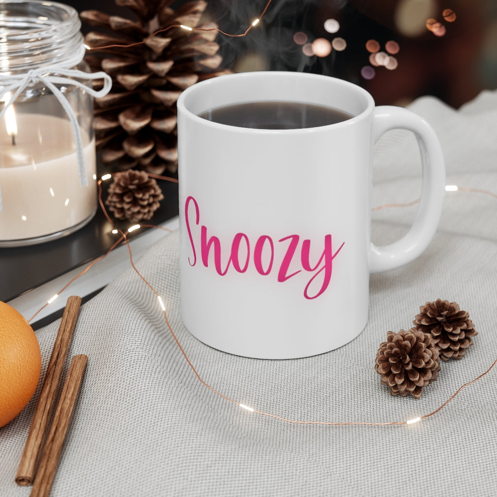 Boozy and Snoozy! Sleepy but still need a drink? This ceramic mug is perfect for brunch with the girls or a great gift for your boozy friends. After a long nigth out partying you fill this mug with coffee to make your way through the day. This mug is 11 oz, lead and BPA free, and microwave and dishwasher safe!