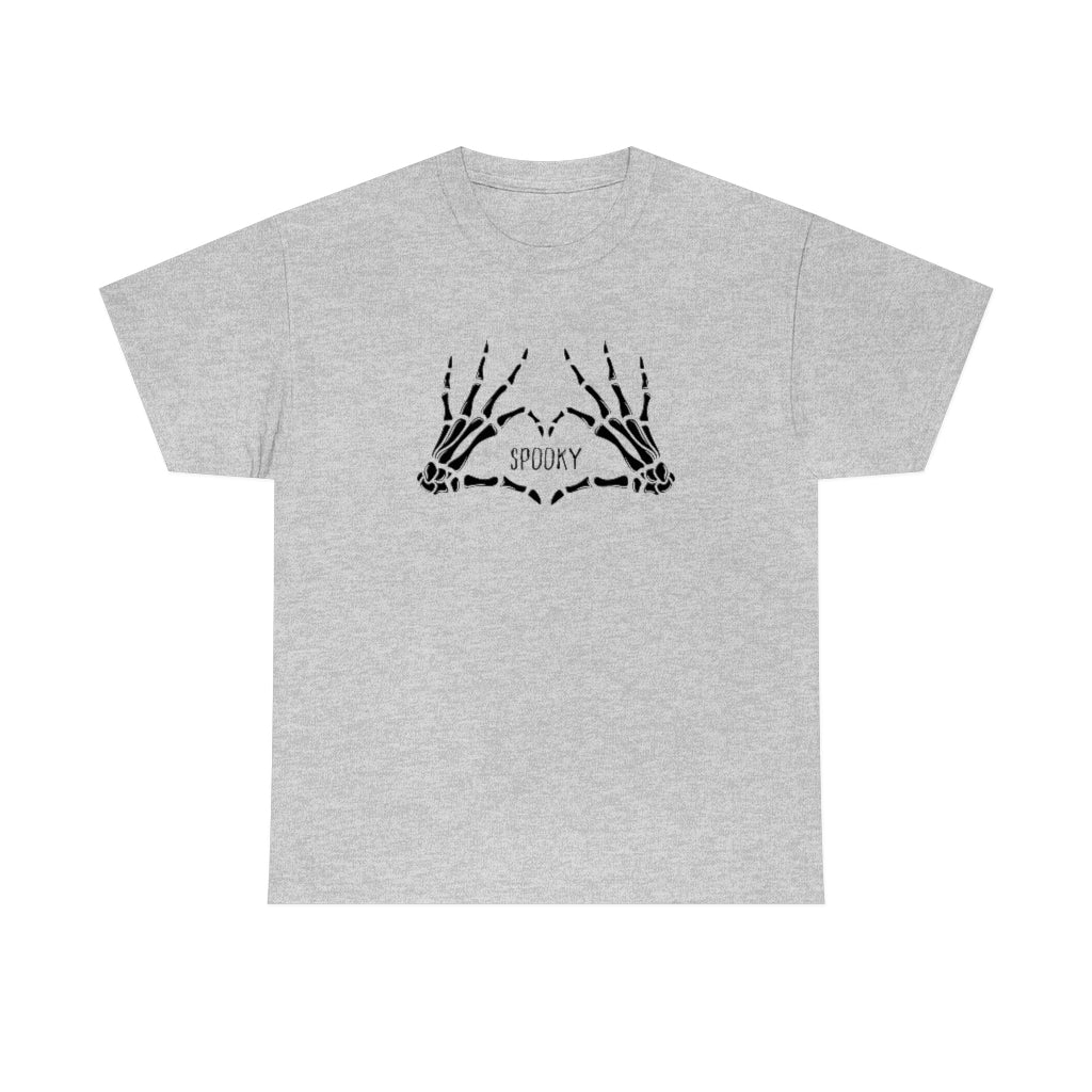 Spooky Skeleton Heart Hands Cotton T-shirt