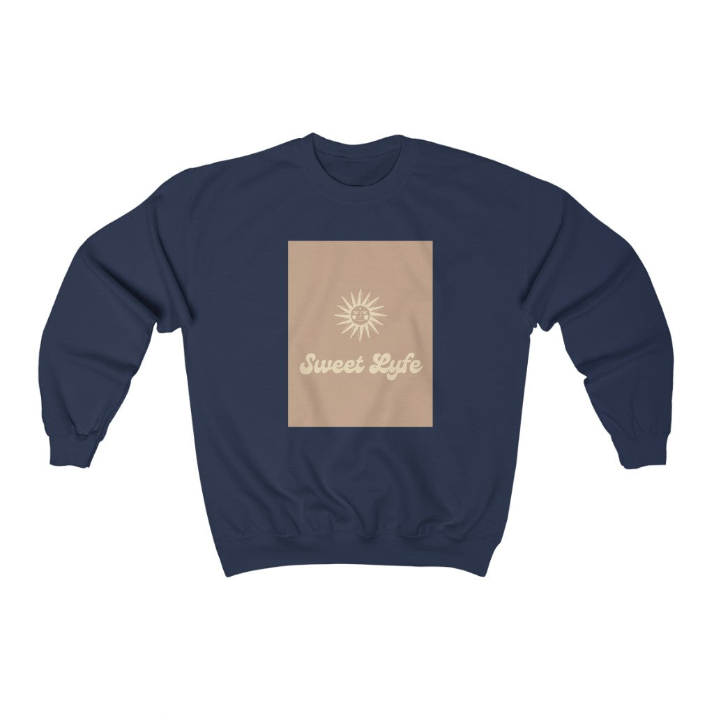 Wherever you go, always bring your own sunshine. This neutral crewneck sweatshirt features a sunny design that includes our brand Sweet Lyfe. Made with a soft high quality cotton for next elvel comfort. Upgrade your style and add this sweatshirt to your wardrobe today.