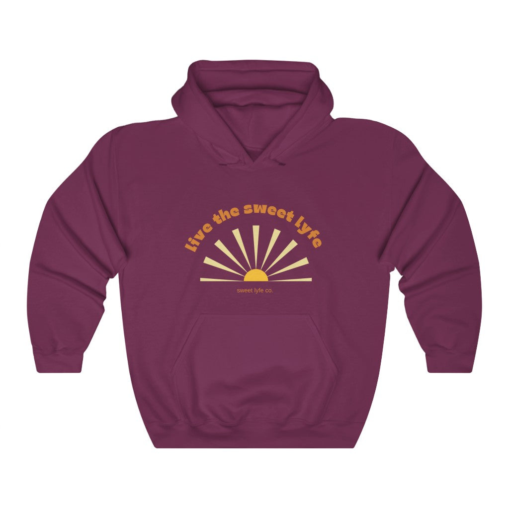Sunshine is good for the mind, body, and soul. Live the sunny sweet lyfe with this retro graphic hoodie. With both comfort and style in mind, this sweatshirt is made with a plush cotton that is great for sunny days. Step up your style and add this to your wardrobe today.