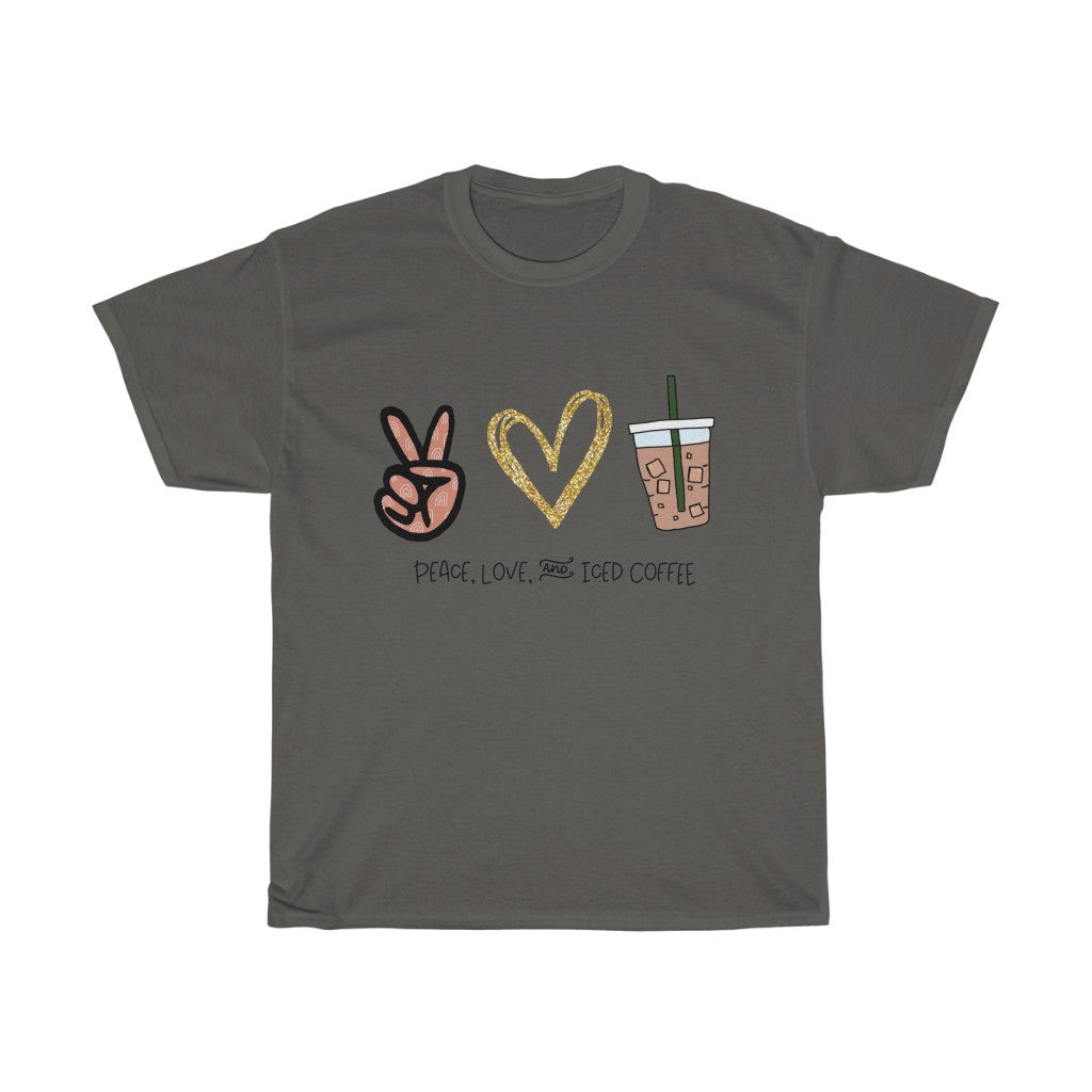Peace, Love, and Iced Coffee... the only things that matter! This crewneck sweatshirt is perfect for those walks to get coffee, or just for cozying up at home with your favorite iced coffee in hand. This sweatshirt makes the perfect gift for that iced coffee drinker in your life!