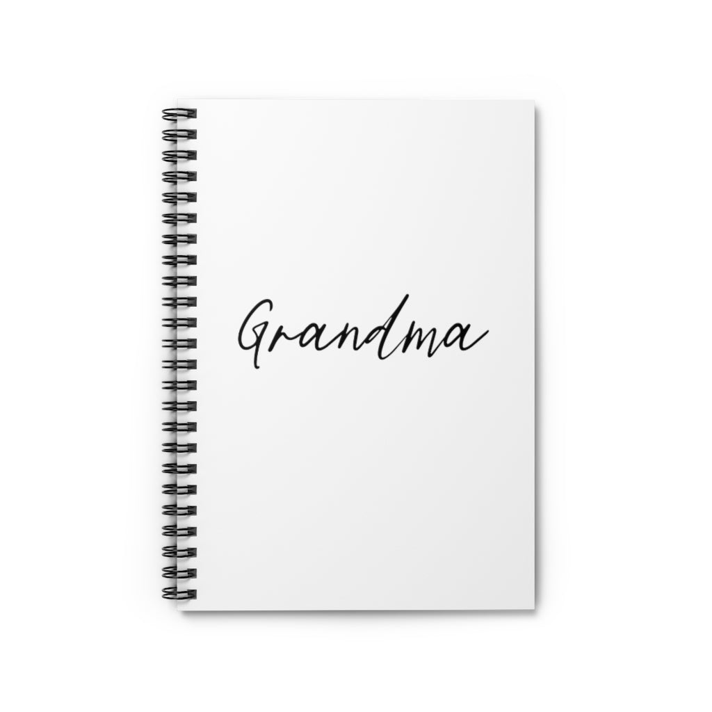 Grandma Script Spiral Notebook - Ruled Line