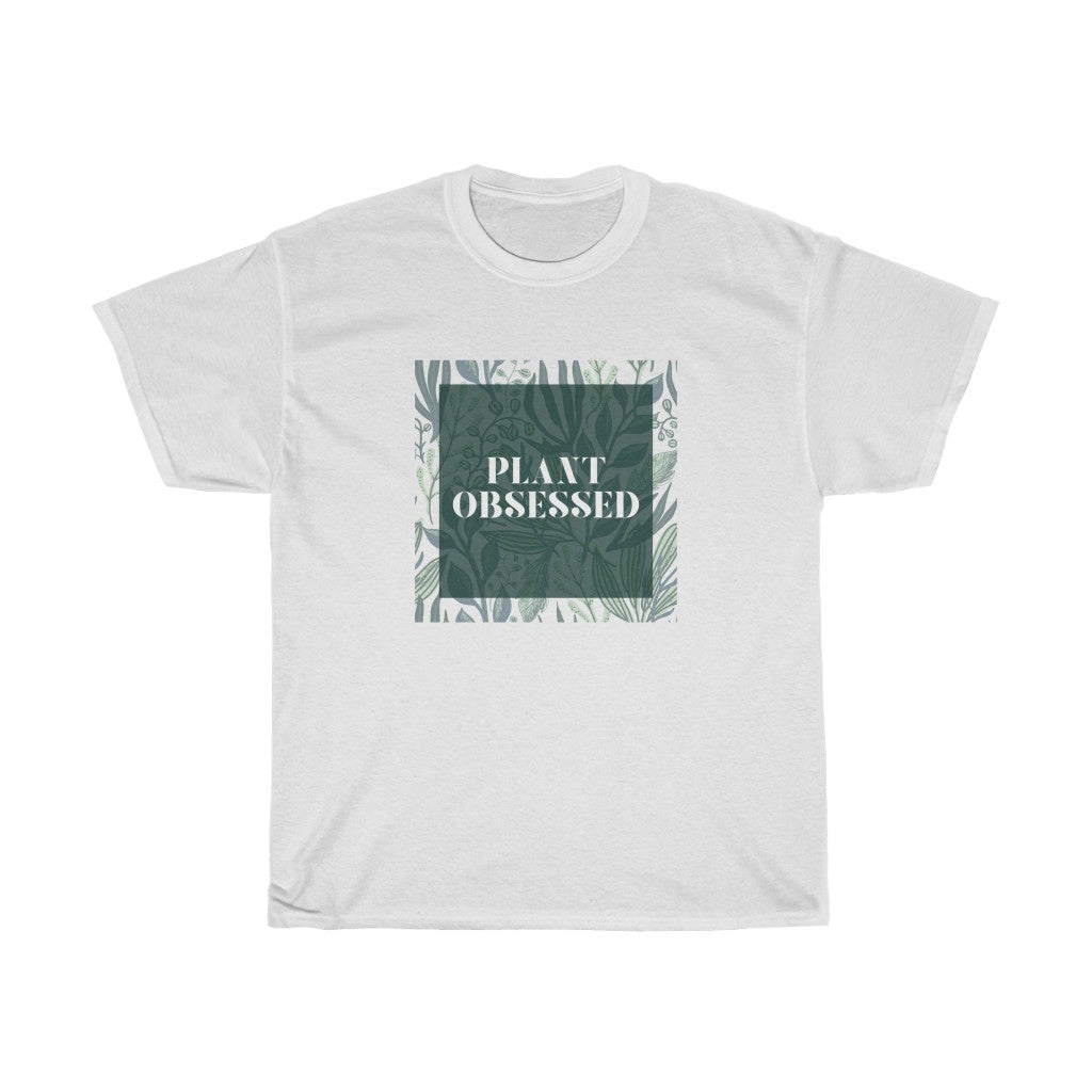 Calling all plant lovers. This plant obsessed cotton t-shirt has a gorgeous plant leaf design with the phrase Plant Obsessed. Whether you are just starting out your plant journey or your living space has become a jungle, this t-shirt is for you.