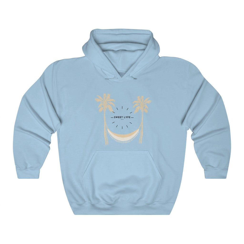 Tropical and dreamy. This Sweet Lyfe Hoodie was inspired by the beach. When you put this hoodie on, let it bring you to a beautiful tropical vacay with the sun on your face and the breeze in your hair. Designed with a super soft cotton blend, this hoodie is relaxation in itself. Shop our collection of graphic hoodies that are perfect for every occasion.