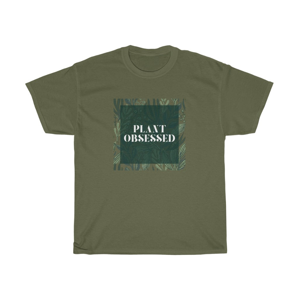 Calling all plant lovers. This plant obsessed cotton t-shirt has a gorgeous plant leaf design with the phrase Plant Obsessed. Whether you are just starting out your plant journey or your living space has become a jungle, this t-shirt is for you.