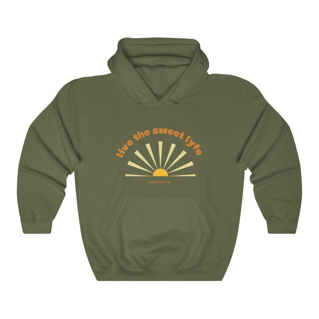Sunshine is good for the mind, body, and soul. Live the sunny sweet lyfe with this retro graphic hoodie. With both comfort and style in mind, this sweatshirt is made with a plush cotton that is great for sunny days. Step up your style and add this to your wardrobe today.