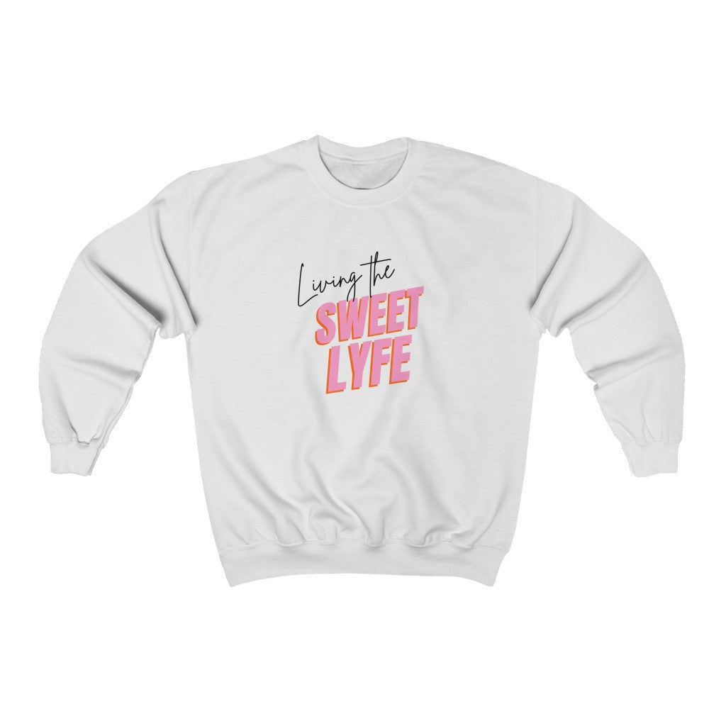 Living the sweet lyfe in a sunny state of mind. This crewneck sweatshirt gives off girly vibes. With light pink lettering, you can make your outfit pop and show off your trendy side at the same time. Put on this sweatshirt and let the compliments roll in and keep the good times going.