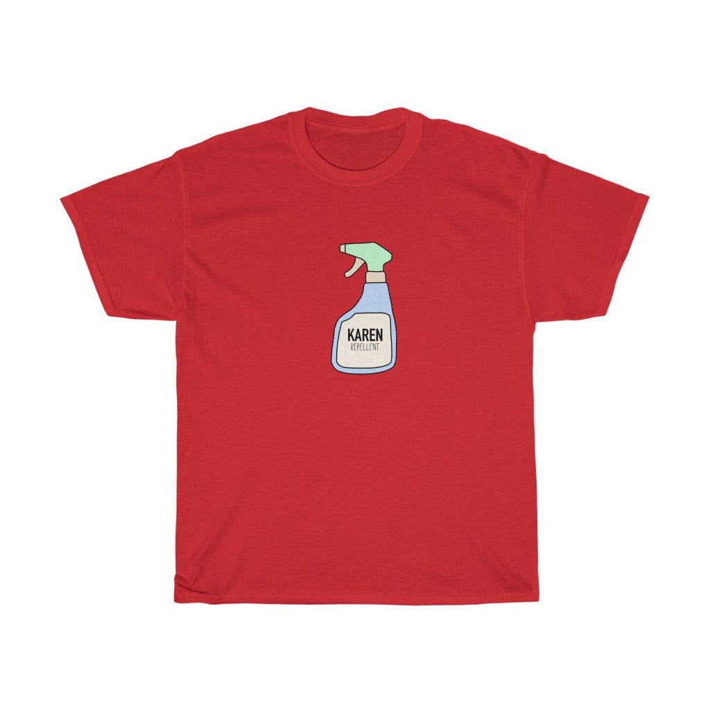 Keep those Karen's away with this funny Karen repellent cotton t-shirt. Avoid being cancelled while staying cool in this tee.