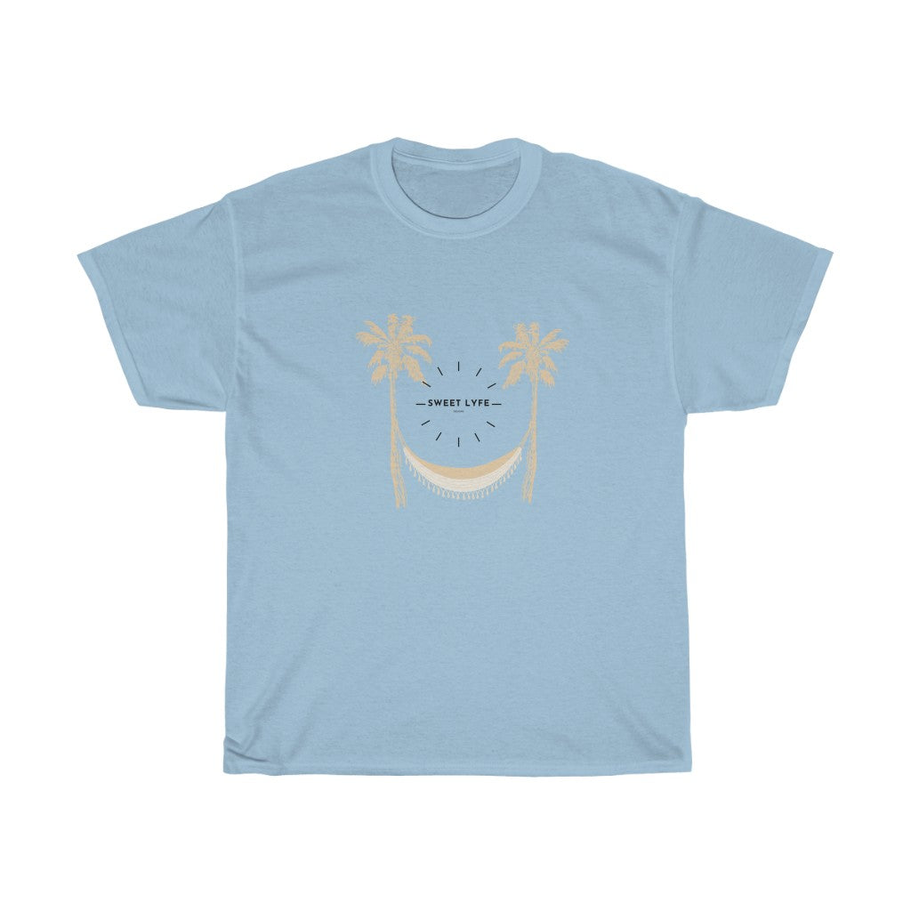 Feel all the happy vibes with this Tropical Sweet Lyfe Cotton T-shirt. Inspired by seeing the good in life and knowing great things are coming, this uplifting t-shirt is the perfect addition to your closet. Made with a super soft cotton, you can radiate positivity and be comfortable at the same time. Shop our unique and exclusive designs at Sweet Lyfe today.