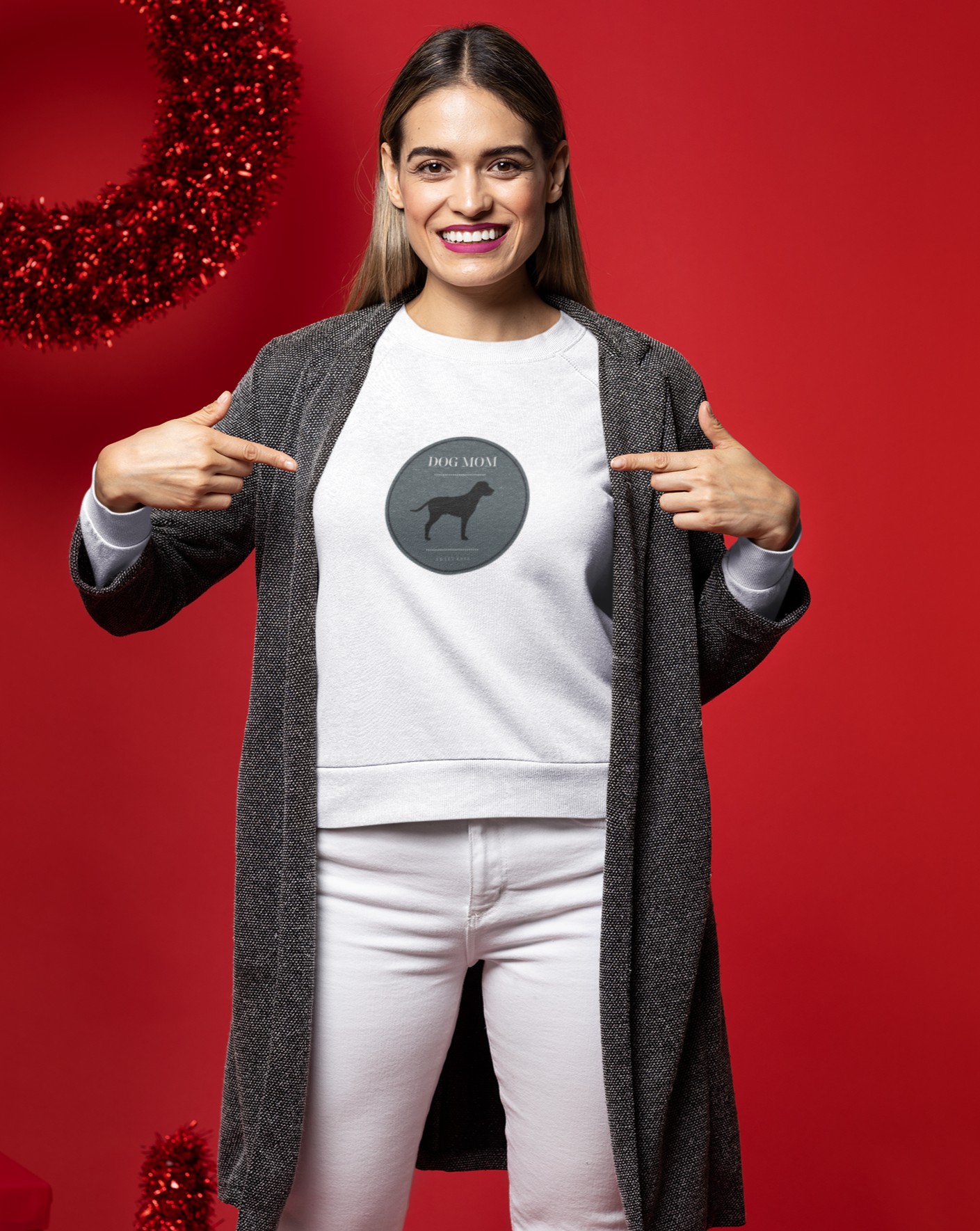 There is nothing better than a girl's best friend. This stylish dog mom crewneck sweatshirt has a preppy emblem with a dog. Whether you are walking your furry friend or snuggling up on the couch with your dog, this sweatshirt is perfect for any and every occasion. Designed with a super soft cotton, you will never want to take it off.