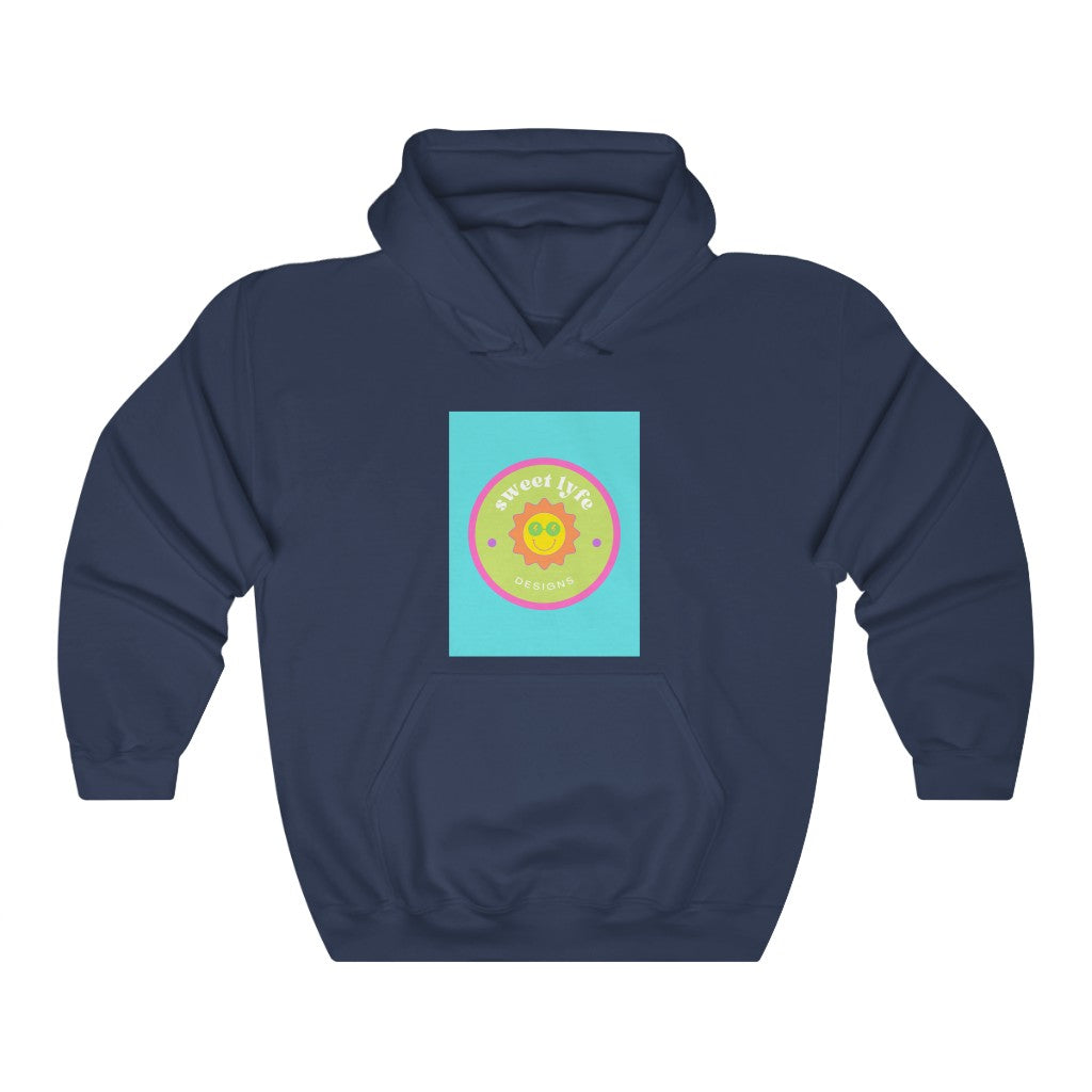 This bright fun colorful hoodie has a retro design with a sun wearing sunglasses. With fun pops of color, this cute graphic sweatshirt is a unique piece to add to your collection. Make people smile and show off your style and always remember you are living the sweet lyfe.
