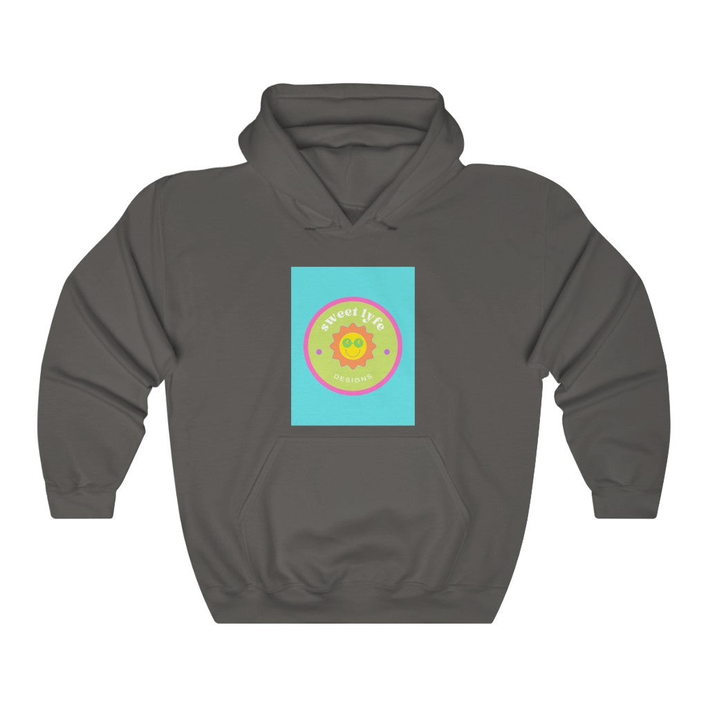 This bright fun colorful hoodie has a retro design with a sun wearing sunglasses. With fun pops of color, this cute graphic sweatshirt is a unique piece to add to your collection. Make people smile and show off your style and always remember you are living the sweet lyfe.