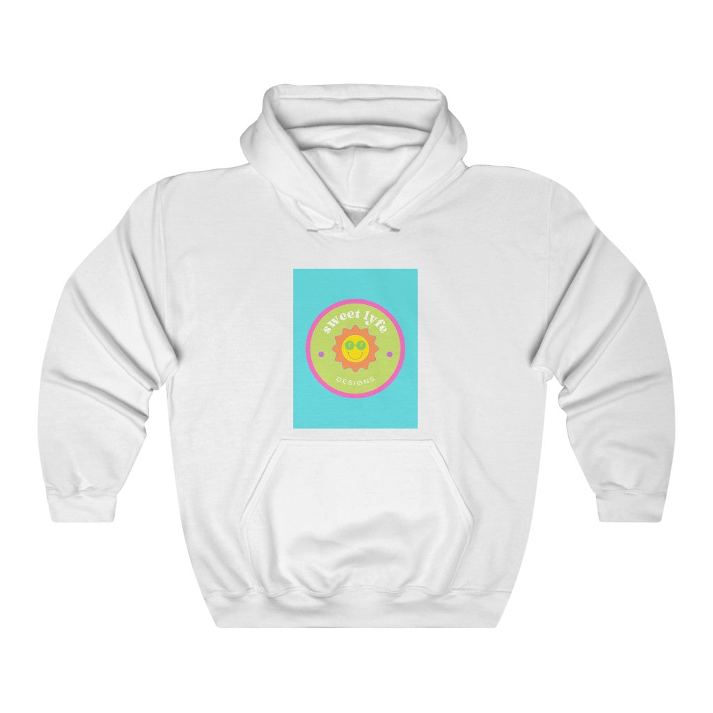 This bright fun colorful hoodie has a retro design with a sun wearing sunglasses. With fun pops of color, this cute graphic sweatshirt is a unique piece to add to your collection. Make people smile and show off your style and always remember you are living the sweet lyfe.