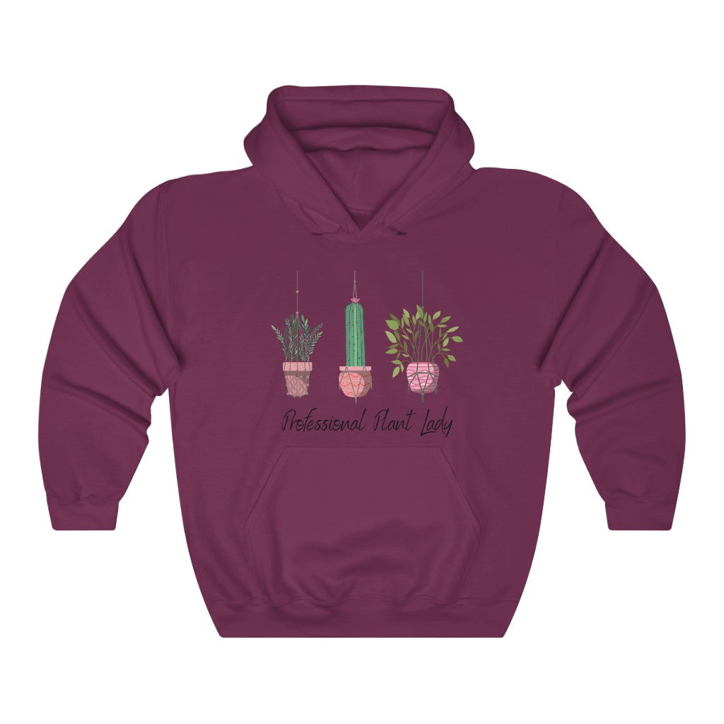 If you have kept your plants alive for more than a week, you are basically a professional. This "Professional Plant Lady" hoodie is both stylish and funny. Made with super soft cotton and is perfect for all day wear. Upgrade your style today with this cute plant lover sweatshirt.