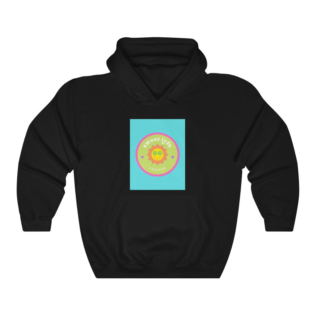 This bright fun colorful hoodie has a retro design with a sun wearing sunglasses. With fun pops of color, this cute graphic sweatshirt is a unique piece to add to your collection. Make people smile and show off your style and always remember you are living the sweet lyfe.