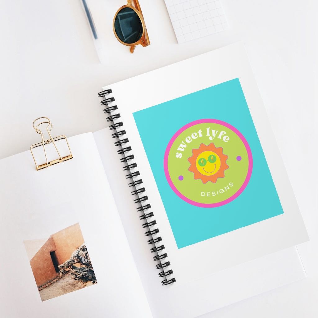This bright fun colorful notebook has a retro design with a sun wearing sunglasses. With fun pops of color, this cute journal is a unique piece to add to your collection. Make people smile and show off your style and always remember you are living the sweet lyfe. This journal has 118 ruled line single pages for you to fill up!