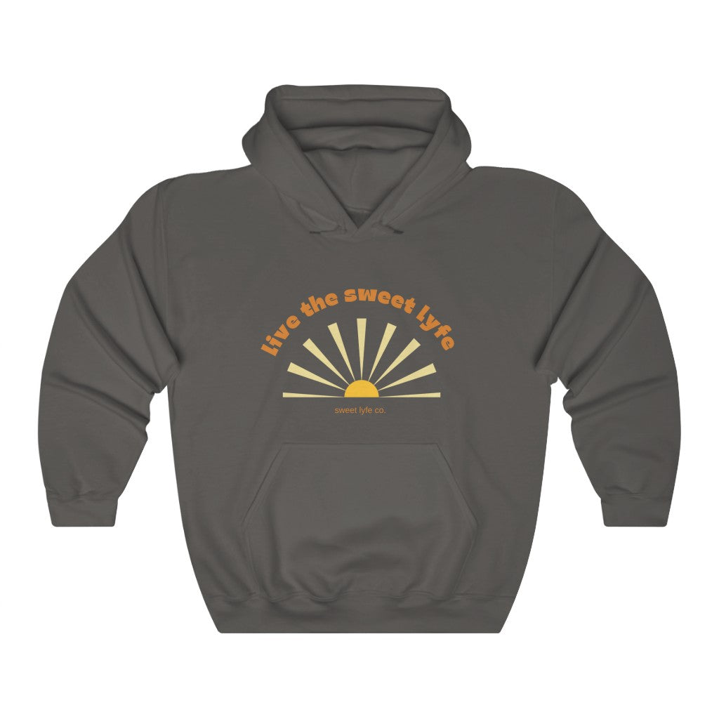 Sunshine is good for the mind, body, and soul. Live the sunny sweet lyfe with this retro graphic hoodie. With both comfort and style in mind, this sweatshirt is made with a plush cotton that is great for sunny days. Step up your style and add this to your wardrobe today.