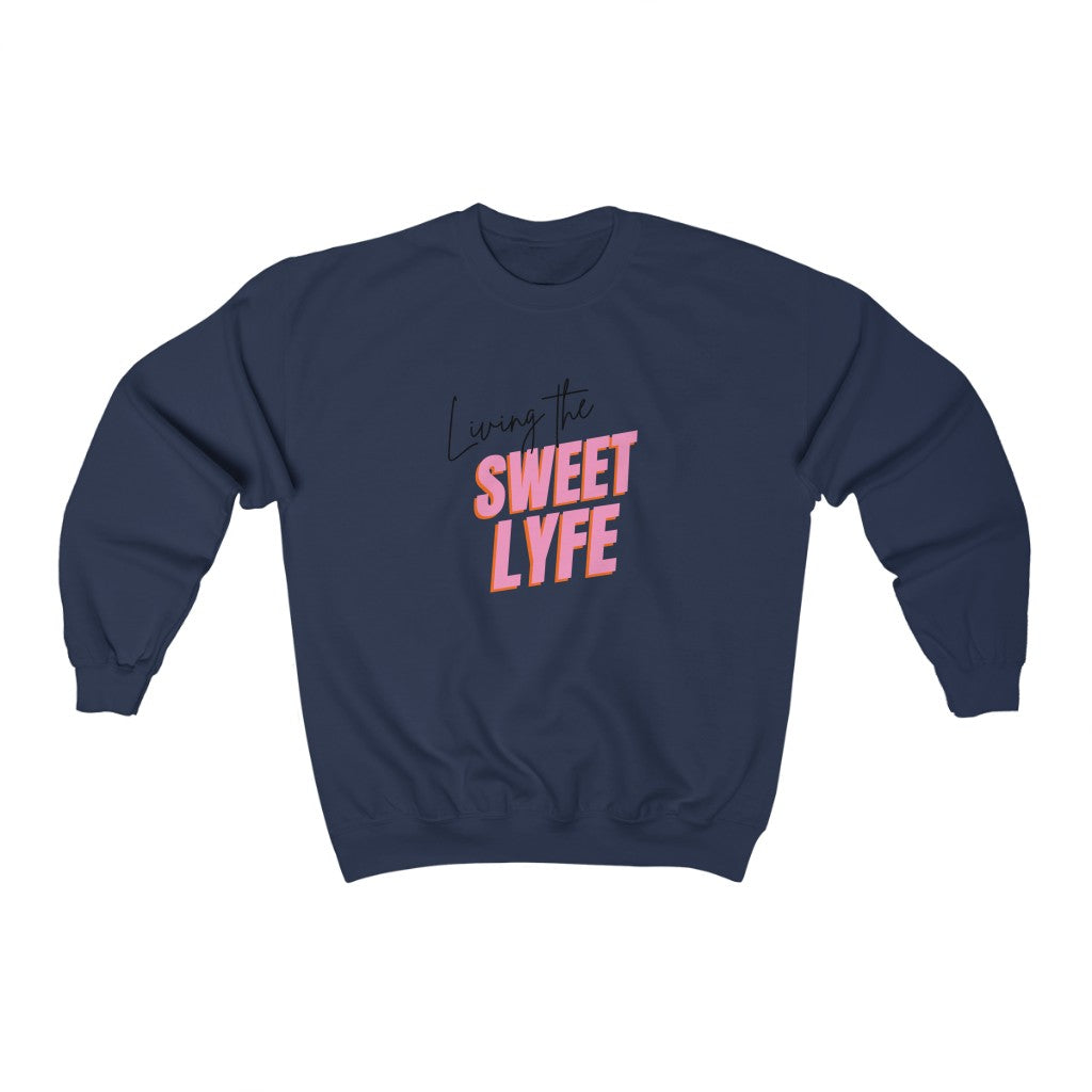 Living the sweet lyfe in a sunny state of mind. This crewneck sweatshirt gives off girly vibes. With light pink lettering, you can make your outfit pop and show off your trendy side at the same time. Put on this sweatshirt and let the compliments roll in and keep the good times going.