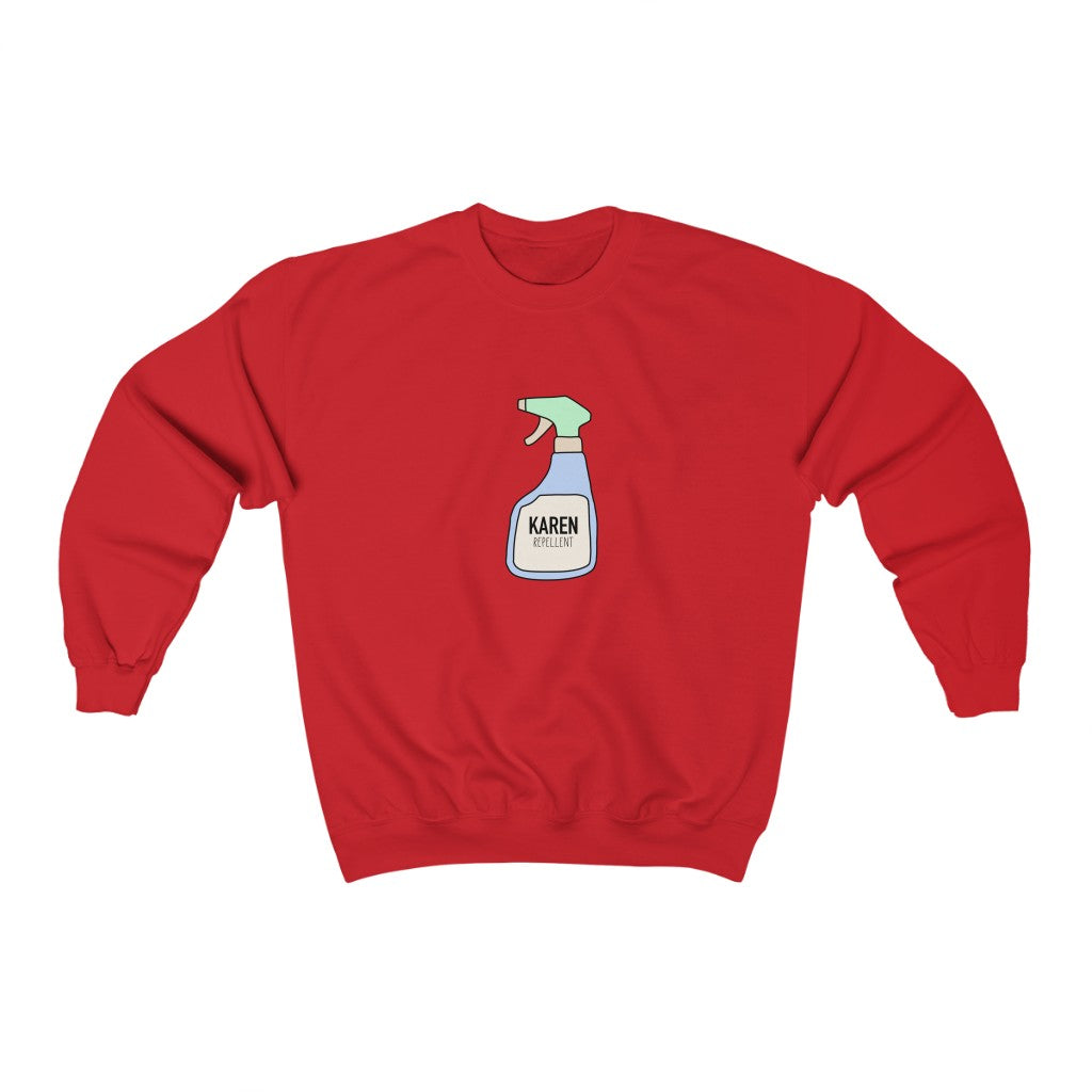 Keep those Karen's away with this funny Karen repellent crewneck sweatshirt. Avoid being cancelled while staying cozy in this sweatshirt.