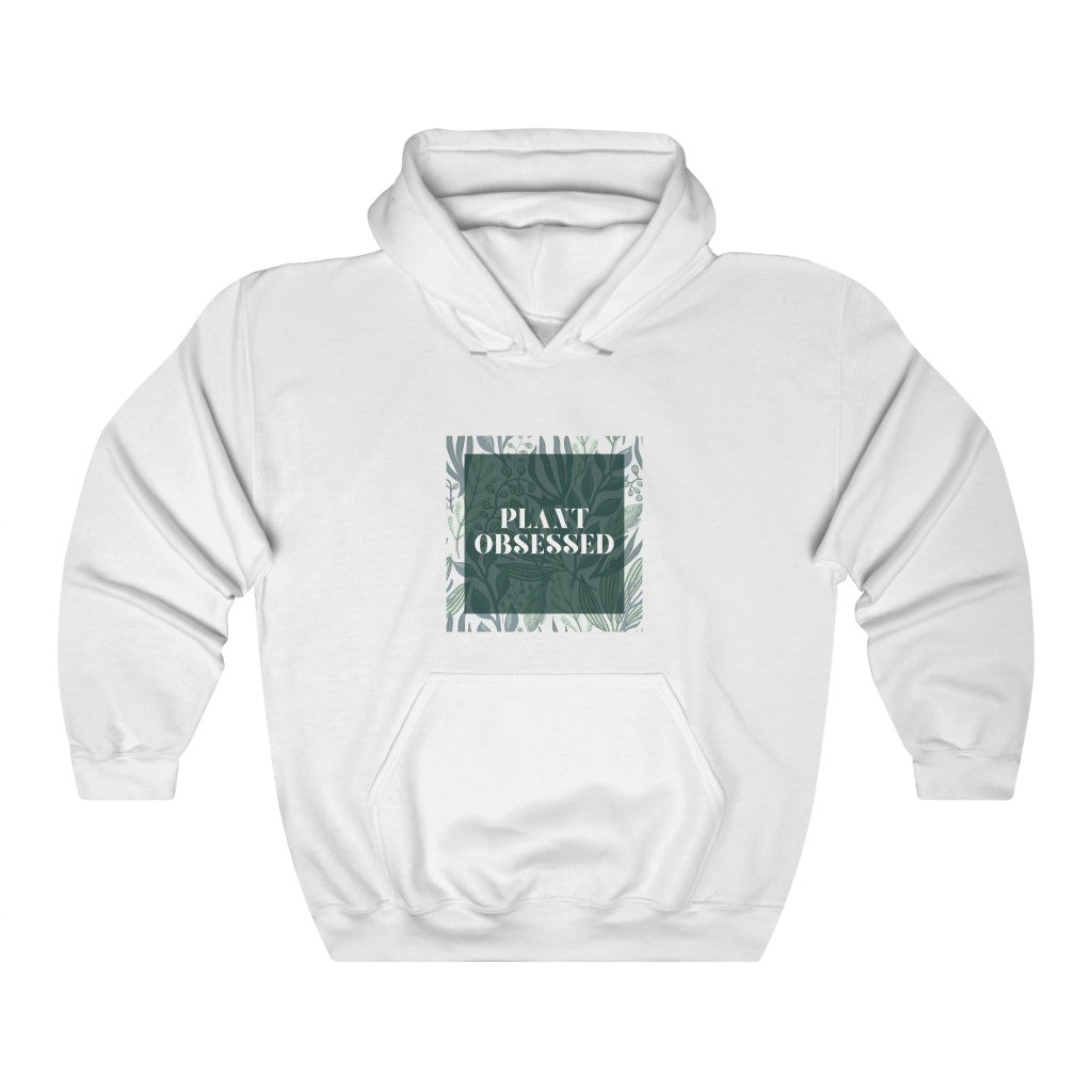 Calling all plant lovers. This plant obsessed hoodie sweatshirt has a gorgeous plant leaf design with the phrase Plant Obsessed. Whether you are just starting out your plant journey or your living space has become a jungle, this sweatshirt is for you.