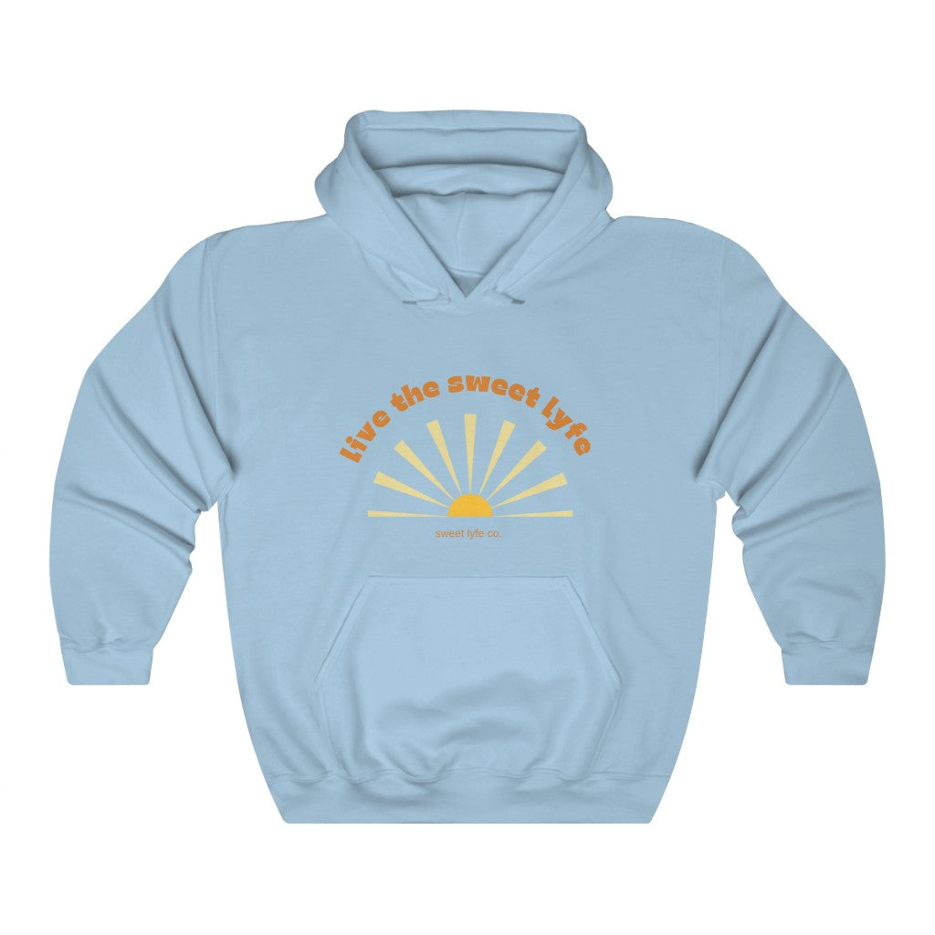 Sunshine is good for the mind, body, and soul. Live the sunny sweet lyfe with this retro graphic hoodie. With both comfort and style in mind, this sweatshirt is made with a plush cotton that is great for sunny days. Step up your style and add this to your wardrobe today.