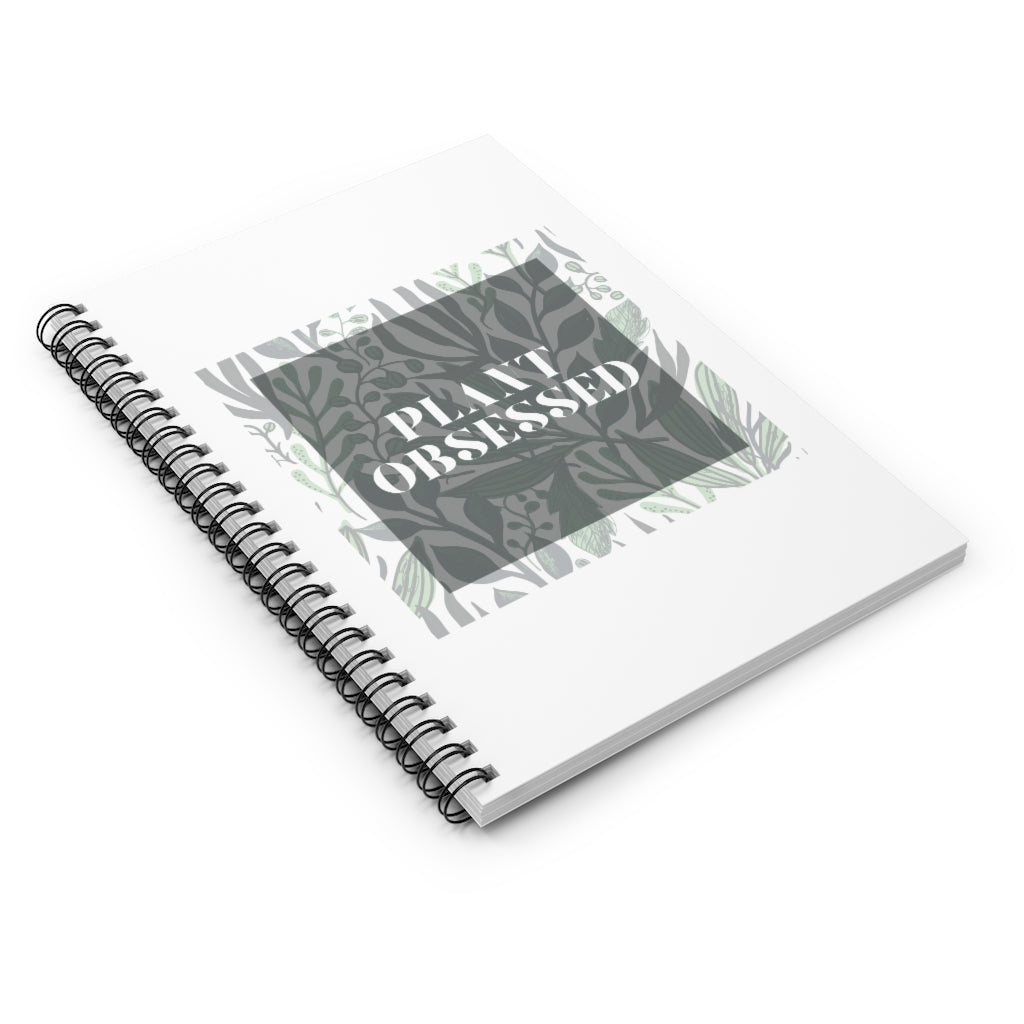 Calling all plant lovers. This plant obsessed notebook has a gorgeous plant leaf design with the phrase Plant Obsessed. Whether you are just starting out your plant journey or your living space has become a jungle, this journal is for you.This journal has 118 ruled line single pages for you to fill up!