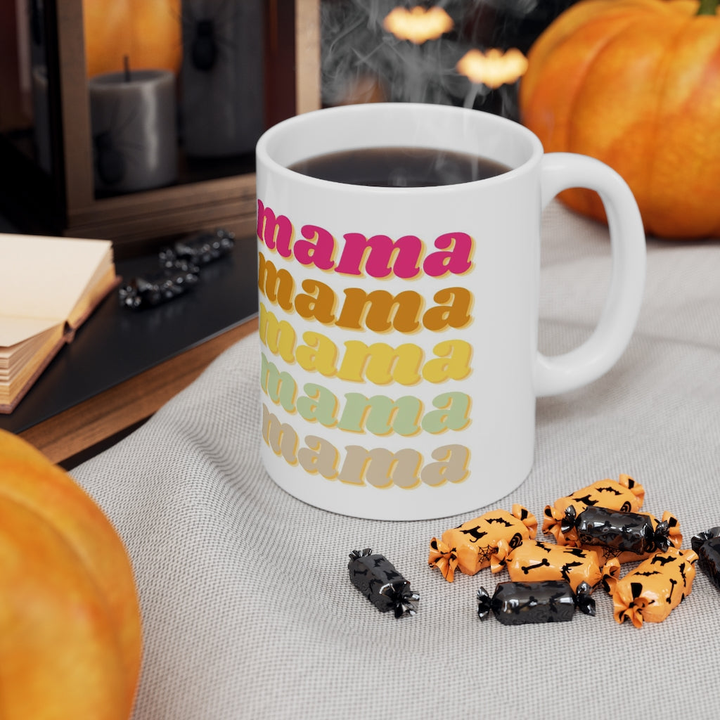 Mama Retro Layered Ceramic Mug 11oz