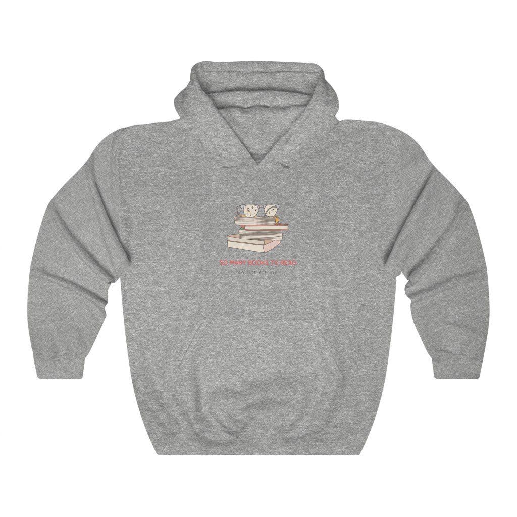 To all the book lovers out there, this hoodie is for you! Inspired by bookworms everywhere, this cotton t-shirt has a cute book design with the phrase “So Many Books To Read So Little Time”. Made with a super soft cotton, this stylish sweatshirt is great for snuggling up on the couch with a new book in hand. This is a great gift idea for your bookclub or anyone who is a reader.