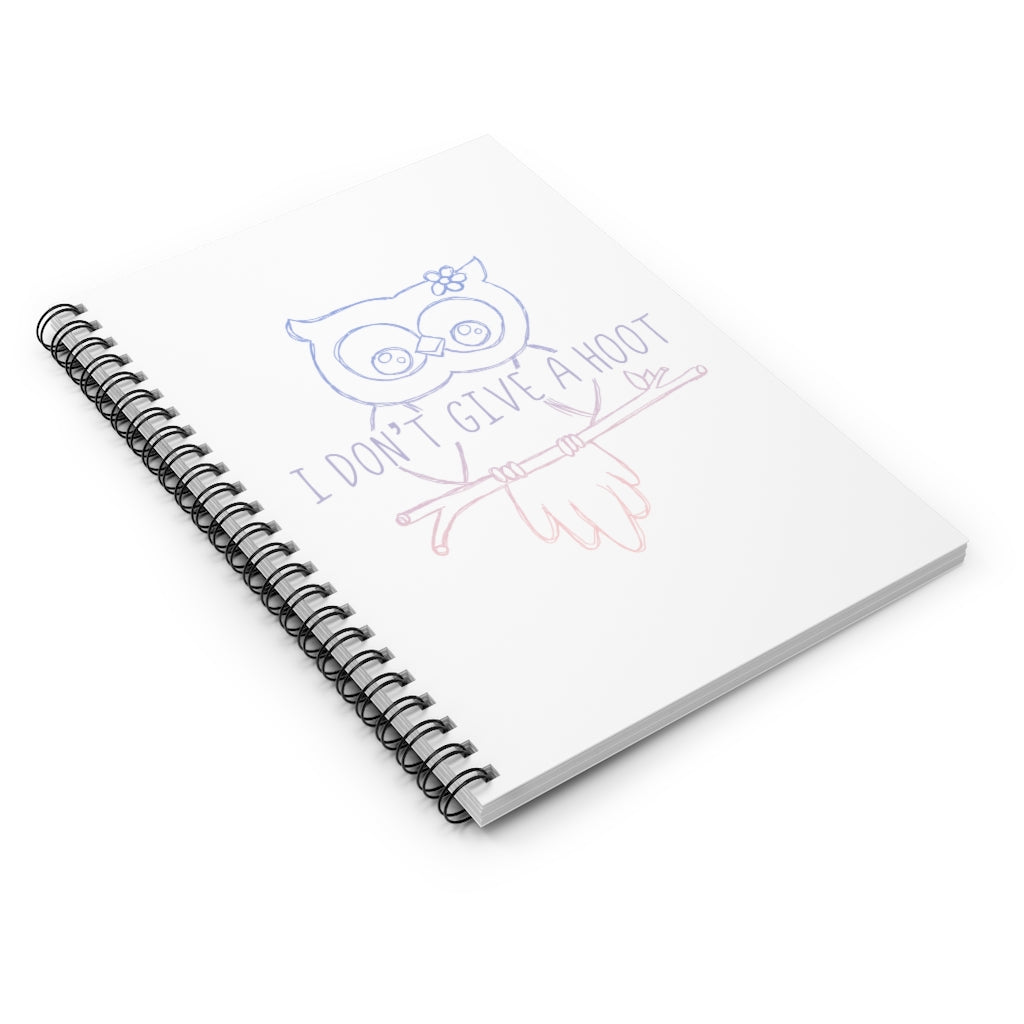I Don't Give a Hoot! This funny notebook is a great way to show your personal sense of humor and your love for cute owls! Also makes a perfect gift for that punny friend in your life! This journal has 118 ruled line single pages for you to fill up!