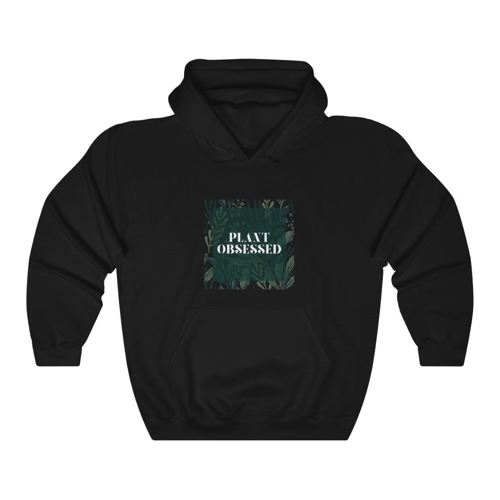Calling all plant lovers. This plant obsessed hoodie sweatshirt has a gorgeous plant leaf design with the phrase Plant Obsessed. Whether you are just starting out your plant journey or your living space has become a jungle, this sweatshirt is for you.