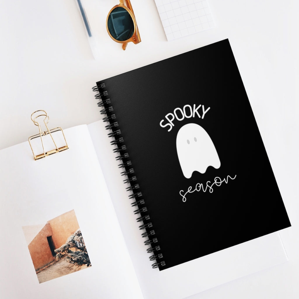 Spooky Season Ghost Spiral Notebook - Ruled Line