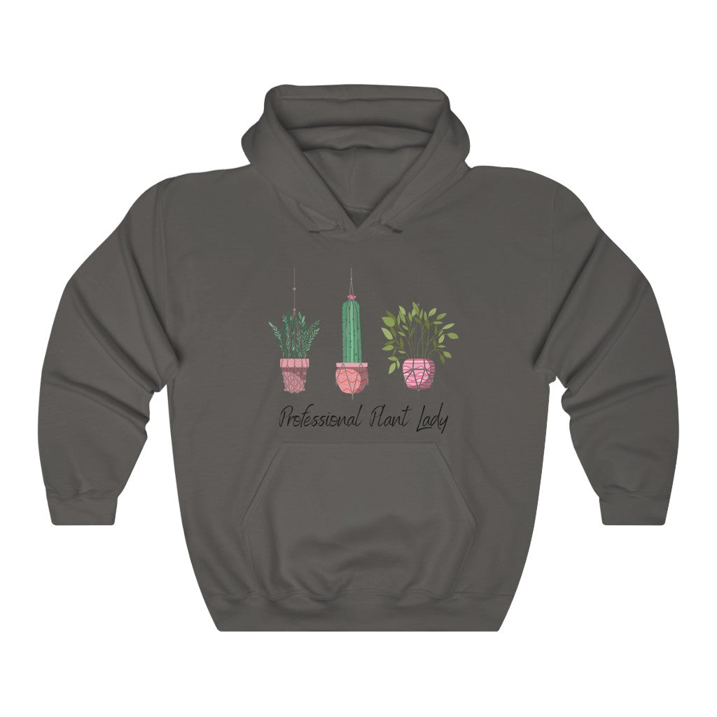 If you have kept your plants alive for more than a week, you are basically a professional. This "Professional Plant Lady" hoodie is both stylish and funny. Made with super soft cotton and is perfect for all day wear. Upgrade your style today with this cute plant lover sweatshirt.