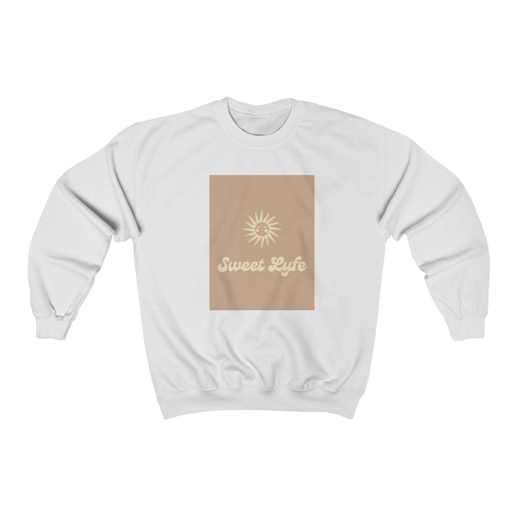 Wherever you go, always bring your own sunshine. This neutral crewneck sweatshirt features a sunny design that includes our brand Sweet Lyfe. Made with a soft high quality cotton for next elvel comfort. Upgrade your style and add this sweatshirt to your wardrobe today.