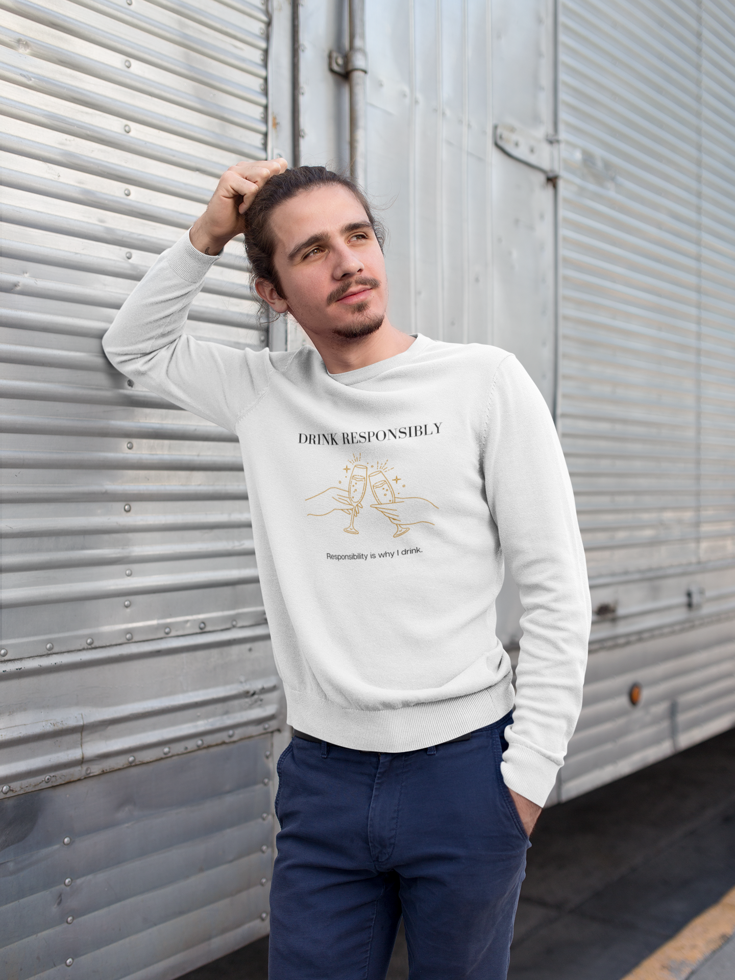 This is the ultimate adulting crewneck sweatshirt. With a champagne glass cheers design, this is not only stylish but hilarious. The more responsibility you have, the more you drink. That’s how it works right? Made with high quality cotton, this sweatshirt is a must have for your collection.