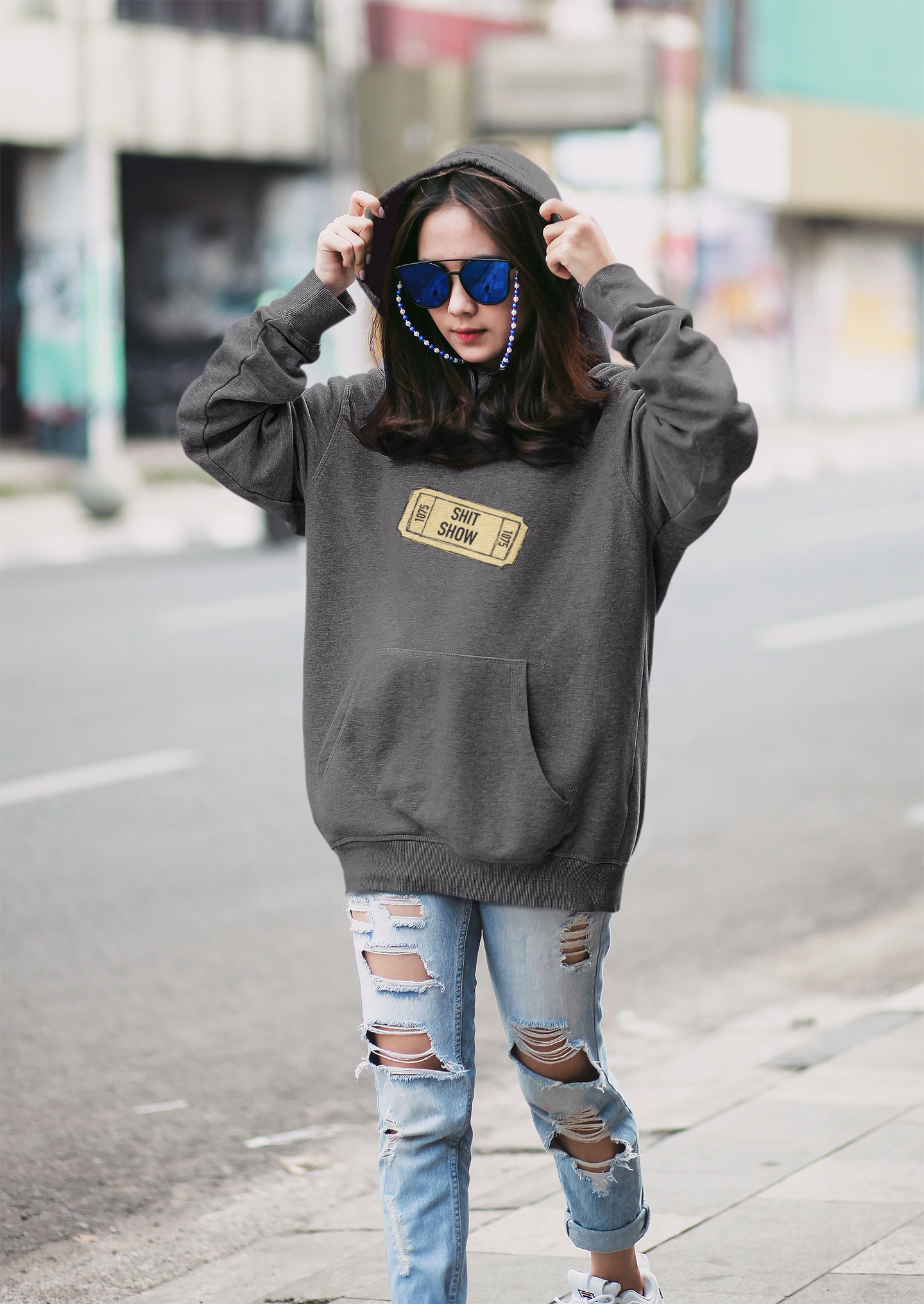 Shit Show...One ticket please! This funny hoodie sweatshirt is perfect for cozying up on those days when you feel like everything is falling apart and life is just a shit show. Cozy up in this hoodie and handle the day! Perfect for "those" people in your life ;)