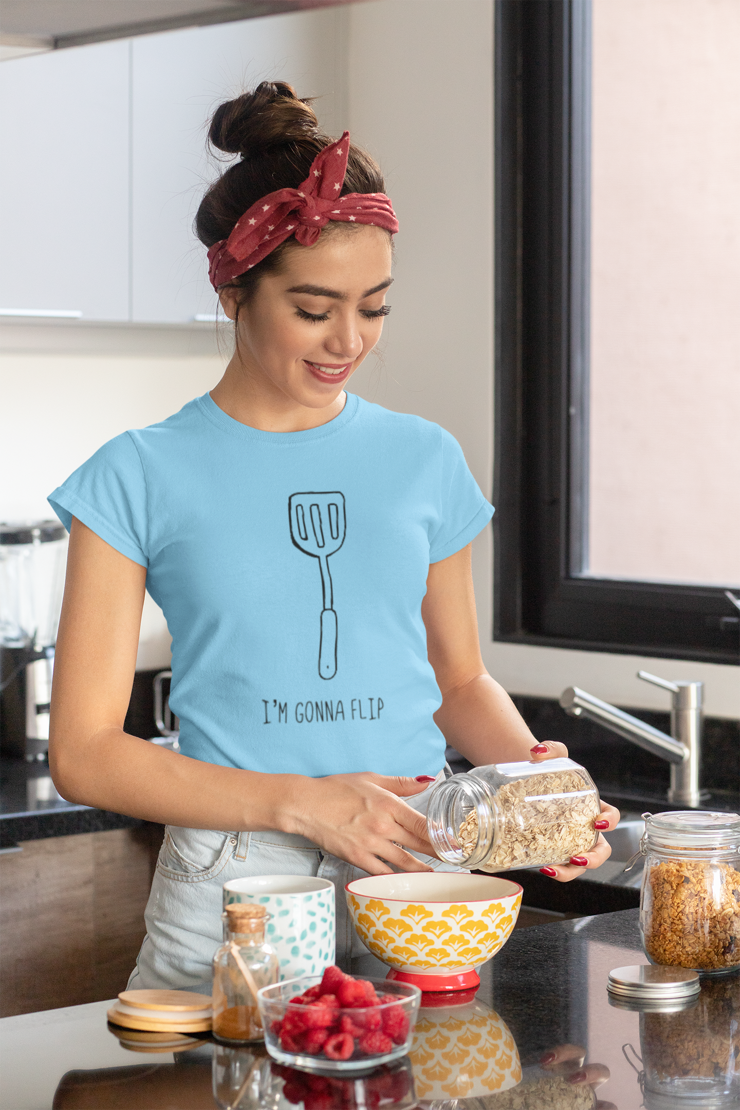 I'm Gonna Flip! This funny cotton t-shirt says what every spatula and person is thinking... I'm gonna flip! This t-shirt would make the perfect gift for that dad joke making friend, or just to show off your sense of humor at those brisk barbeques!