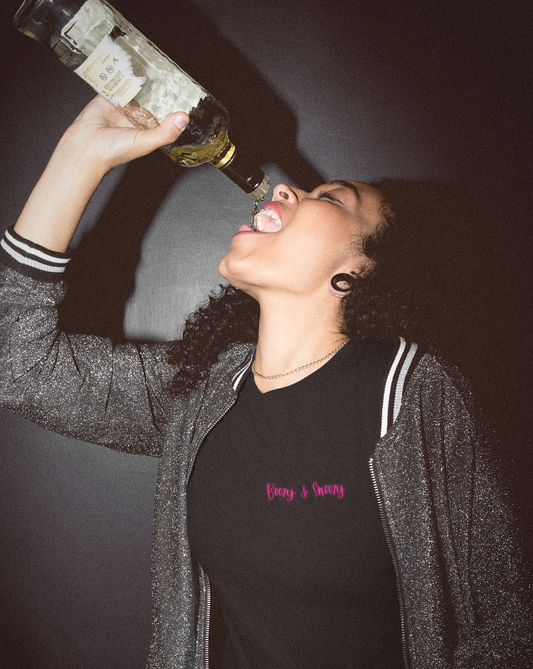 Boozy and Snoozy! Sleepy but still need a drink? This cotton t-shirt is perfect for brunch with the girls or a great gift for your boozy friends. After a long night out partying you can throw on this festive t-shirt to make your way through the day.