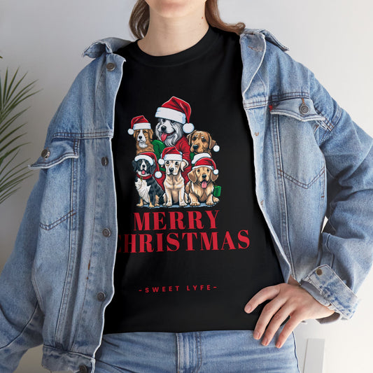 Christmas Tree Of Dogs Cotton T-shirt