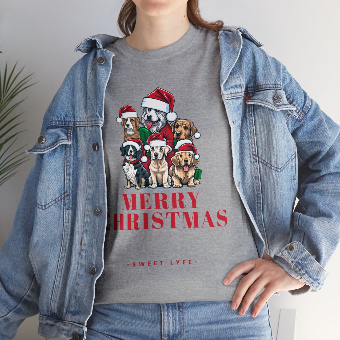 Christmas Tree Of Dogs Cotton T-shirt